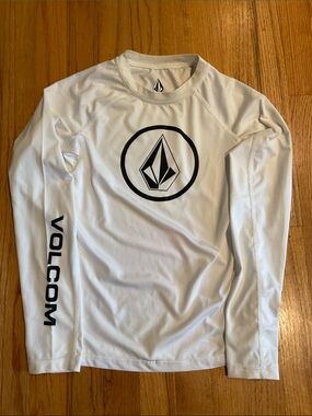 Volcom - RashGuard - Big Boys Lido - Solid - Size L - UPF 50 - White